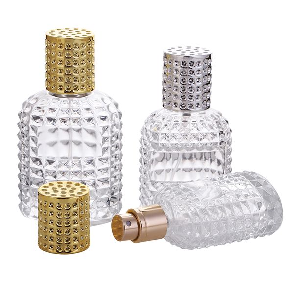 

1 pcs 30ml 50ml new style pineapple portable glass perfume bottle with spray empty with atomizer refillable bottles