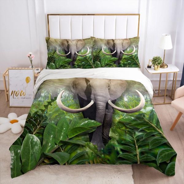 

3d постельные принадлежности сумка set gray одеяло / пододеяльник комплекты постельное белье king  single размер слон digital printing