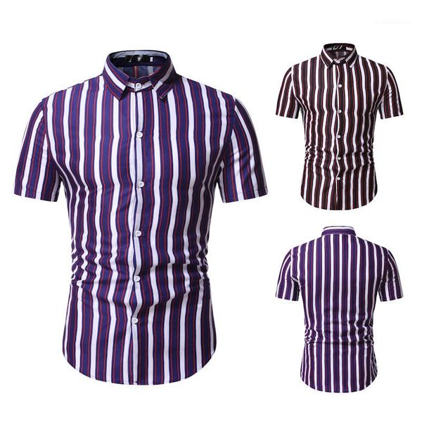 

panelled mens shirts short sleeve turn-down collar casual shirts mens clothes mens summer shirts fashion striped, White;black
