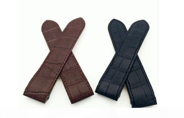 

i handmade 100 %genuine leather 20mm 23mm watches strap band for 100 chronograph watchband and tool, Black;brown