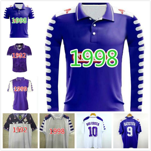 

fiorentina retro 1992 93 batistuta soccer jersey 98 99 00 bigica ancient maillot rui costa edmundo torricelli heinrich oldest football shirt, Black;yellow