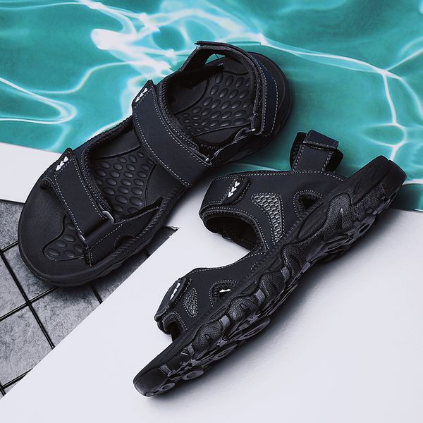 

cuero for s slippers summer luxury sandalia hombre mens mens big platform outdoor para slip masculina de sandalias male sandals, Black