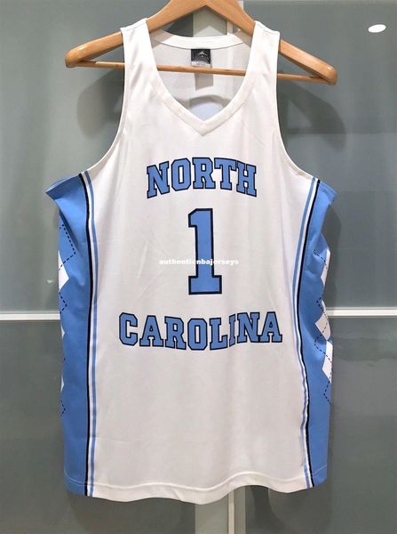 

дешевые оптовая пинк unc северная каролина tar heels # 1 mens баскетбол джерси белая футболка жилет прошитой баскетбольное ncaa, Gray