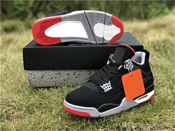 

2019 est authentic og 4 bred black cement red white 4s iv men women basketball shoes sports sneakers with original box 308497-060