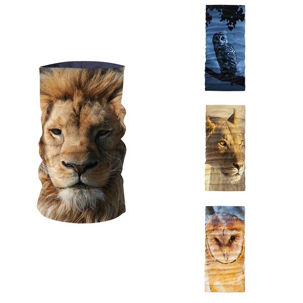 

funny animal pattern 3d printed ring scarf men neck gaiter microfiber seamless tubular mask bandana sports dust headscarf buffe, Blue;gray