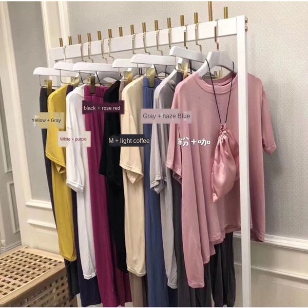 

nqosd контрастного цвета чистый красный женский с короткими рукавами модальных летние пижамы пижамы ленивый ветер аудиовходов домашняя одежд, Blue;red