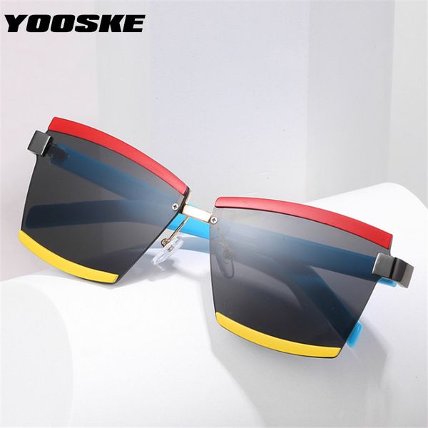 

yooske 2020 fashion gradient sunglasses women retro brand design square sun glasses for men vintage hit color eyeglasses uv400, White;black