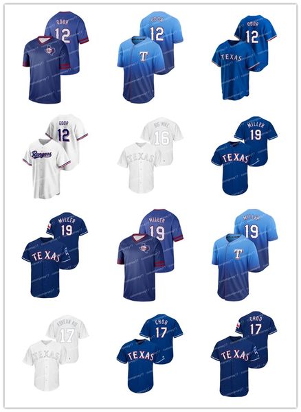 

men women youth texas rangers 19 shelby miller 12 rougned odor 17 shin soo player custom jerseys baseball jersey, Blue;black