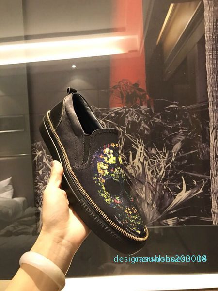 

new designer famous brand man casual shoes flat kanye west fashion wrinkled leather lace-up low cut trainers runaway arena shoes 38-44 c14, Black