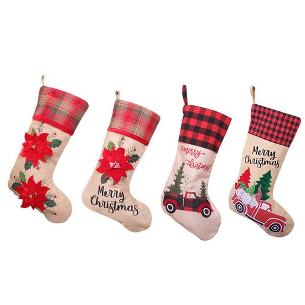 

рождественский чулок мешок подарков рождественские висячие носки симпатичные конфеты мешок подарка рождественские декоративные носки сумки д