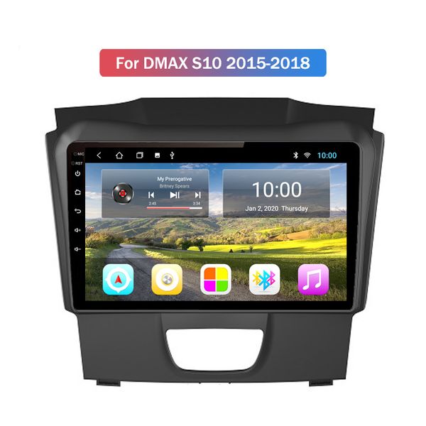 Auto Head Unit 10 Polegada 2din Android Video Video Player DVD Tela Toque para Isuzu Dmax Chevolet S10 2015-2018