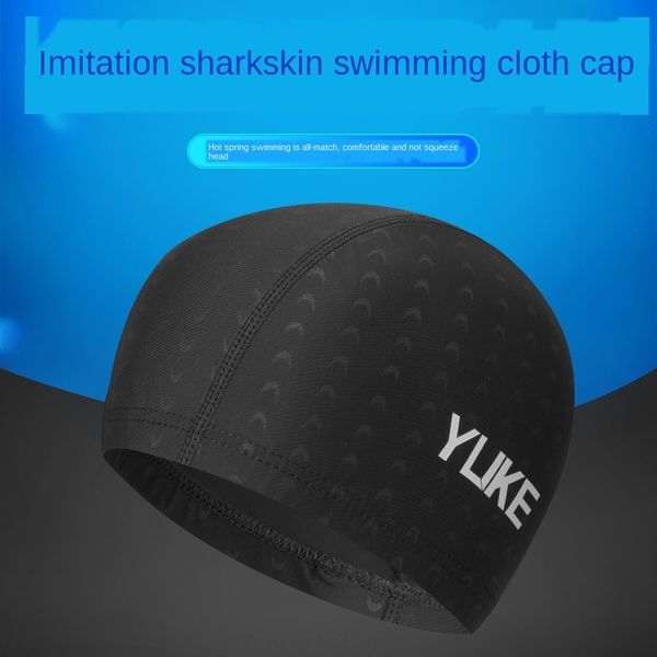 

yuke unisex сплошной цвет большой длинные волосы удобные стрейч имитация кожи акулы ткани шапочка для плавания шапочка для плавания