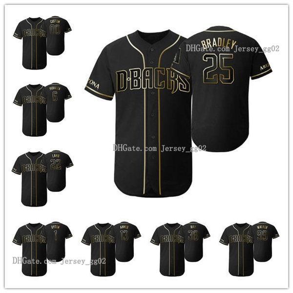 

2019 golden edition arizona diamondbacks men women youth 22 jake lamb 38 robbie ray flex base baseball jersey, Black