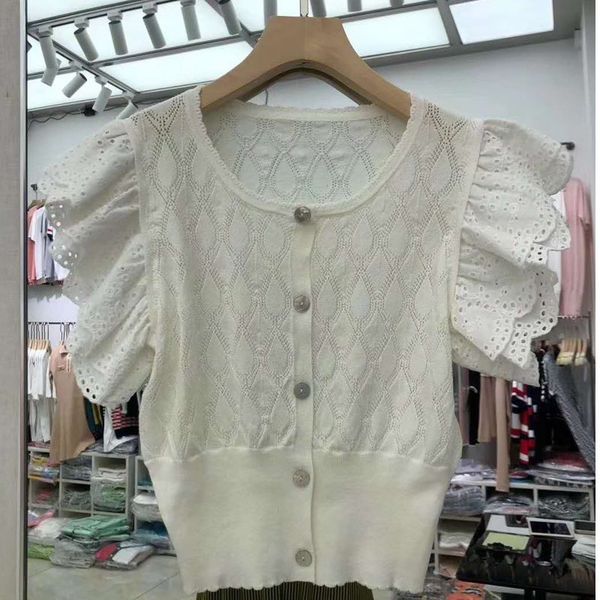 

pv196 women's short hollow-out flounced knitted fashion style age-reducing hipster youth beautiful eyebrow essential women's short, White;black