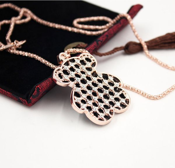 

мода длинный медведь ключичное цепи ожерелья подвески моды choker женщин оптовой продажи ювелирных изделий ожерелья цепи свитера, Silver