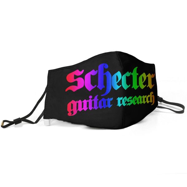 

женщины мужчины маска респиратор муфельная schecter guitars красочный логотип отпечатан с регулируемой ear hookbud light blue, Silver