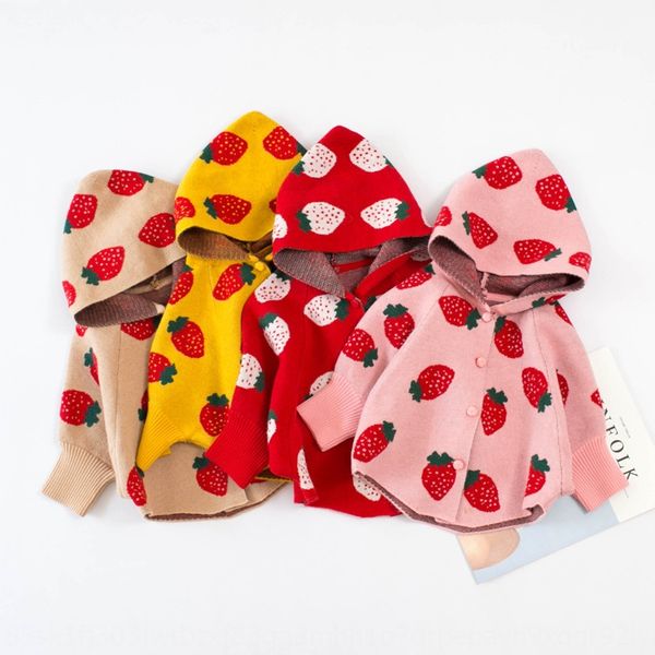 

mmtkids korean strawberry cloak children clothing 's clothing 2019 children's sweater girls with hat cloak strawberry children h53, Blue