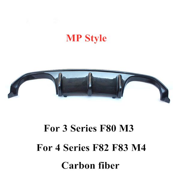 

1 piece mp style carbon fiber car rear lip for b-m-w 3 4 series f80 m3 f82 f83 m4 car accessories bumper diffuser