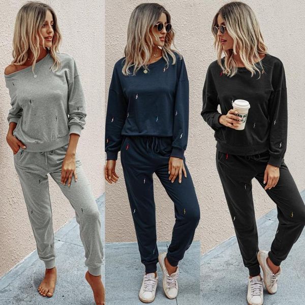 

gym clothing fashion women sport two peice set autumn tracksuit long sleeve hooded sweatshirts casual suit, White;black