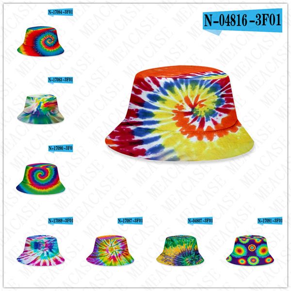 

25 style 3d color tie-dye bucket hat caps gradient sunhat with flat fashion outdoor hip-hop cap adults kids beach sun hats d71502, Yellow