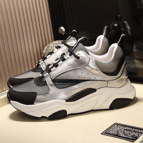 

fashion classic mens shoes b22 calfskin sneaker lace -up lightweight casual comfortable sports men luxury shoes calzado deportivo para hombr, Black