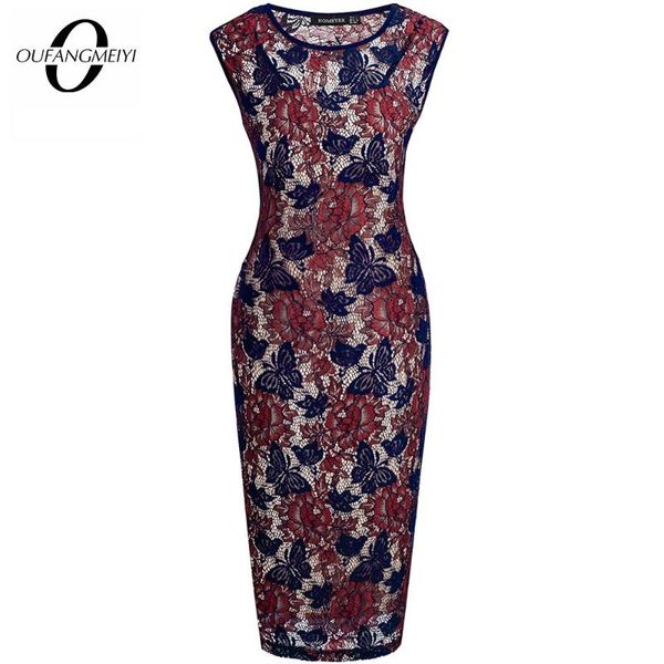 

summer women retro floral lace dress o neck elegant sleeveless casual bodycon dress es09, Black;gray