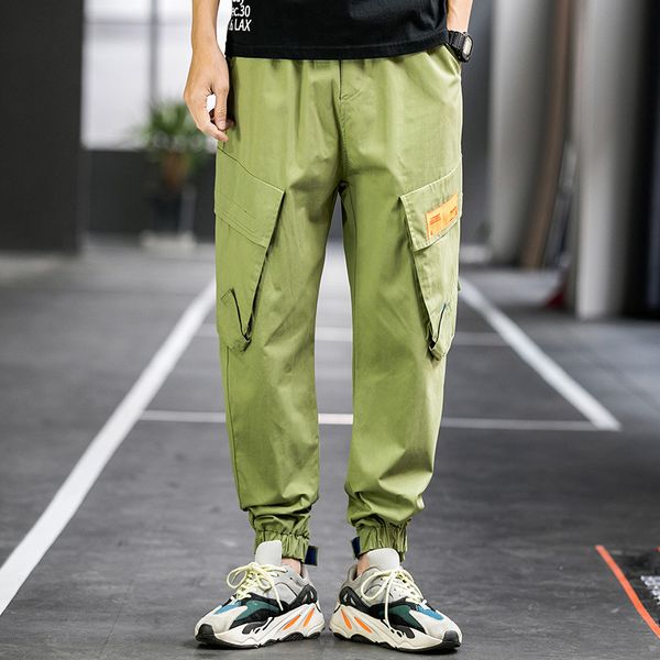 

2020 новая осень тренировочные штаны мужчины моды марка брюки мужские streetwear мужские бегуны брюки cargo green карго pantolon, Black