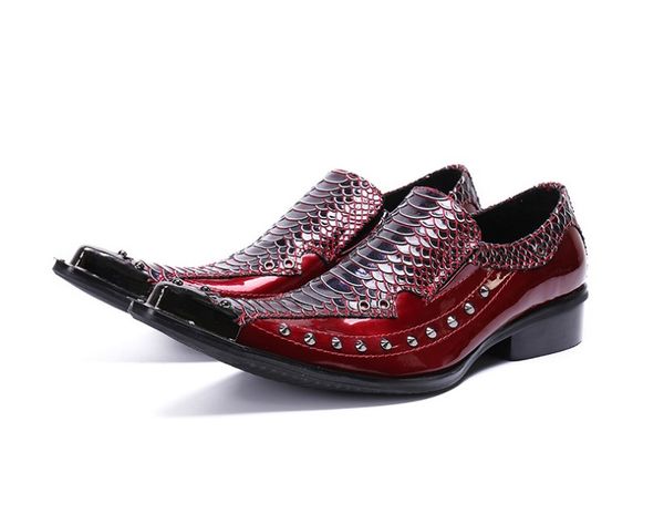 

fashion men oxford shoe genuine leather metal to wedding dress shoes plus size party male formal shoes, Black