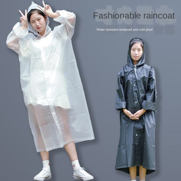 

2157 non-disposable raincoat female cloak cloak fashion fashion brand raincoat hiking student whole body male travel poncho, Red;brown