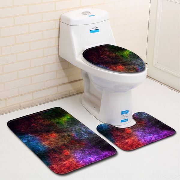 

3d color toilet three-piece set floor door 3d color bathroom toilet three-piece set floor mat door carpet mat bathroom carpet