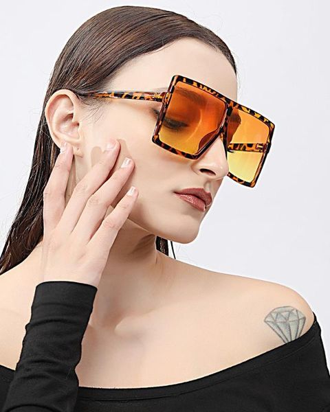 

vintage oversized square sunglasses women new trendy flat red blue clear lens lentes de sol hombre/mujer gd1705, White;black