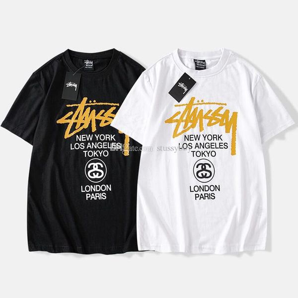 

stussy luxury mens designer t shirts casual hip hop summer sport short sleeves men women tees, White;black
