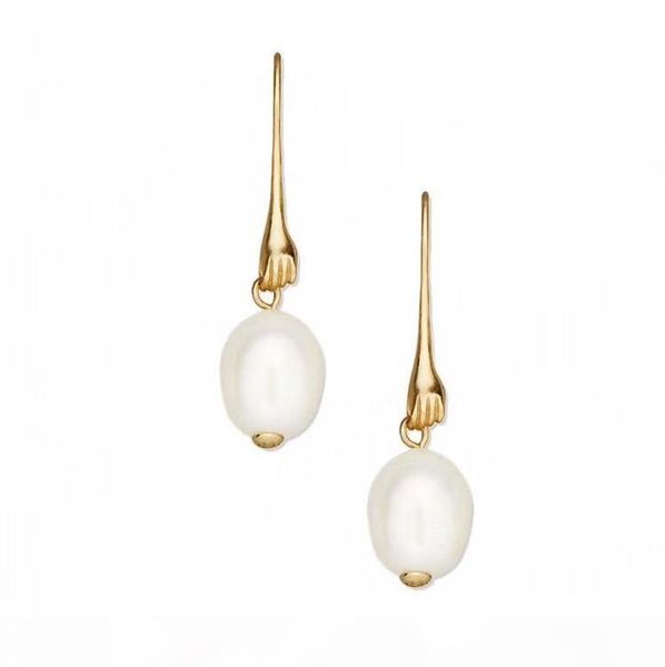 

classic style 3.5cm length drop earring with white pearl in summer style match ps8620, Silver