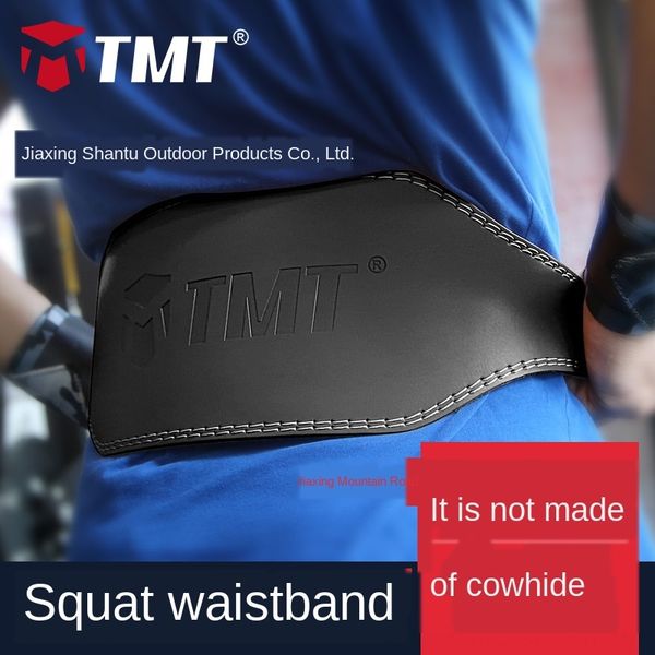 

tmt fitness waist weightlifting protection belt squat hard pull sports waist protection training protective gear cowhide, Black;gray
