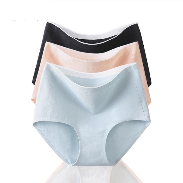 

fashion women high waist panties underwear comfortable cotton plus size seamless panties lady summer breathable briefs lingerie, Black;pink