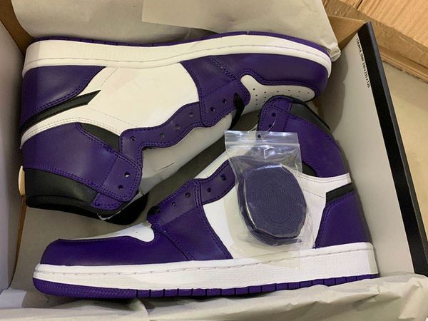 

2020 new court purple 1 white purple i high men women basketball shoes 1s sneakers sports outdoor trainers with box size 7.5-12