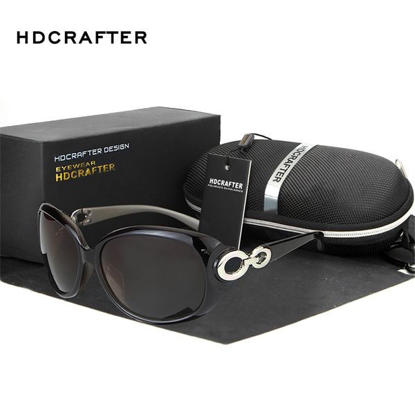 

hdcrafter brand vintage oval sunglasses women sun glasses polarized uv400 driving goggles eyewear gafas de sol, White;black