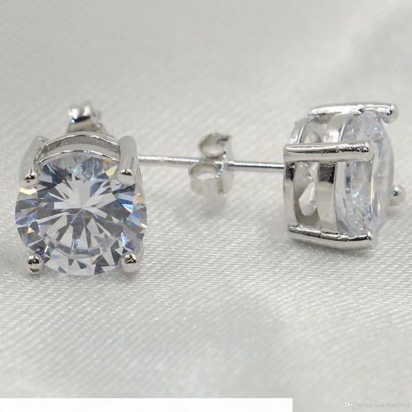 

m choucong romantic jewelry stud earrings for wedding elegant 925 silver color 5a cubic zirconia stone cz diamond earring gift, Golden;silver