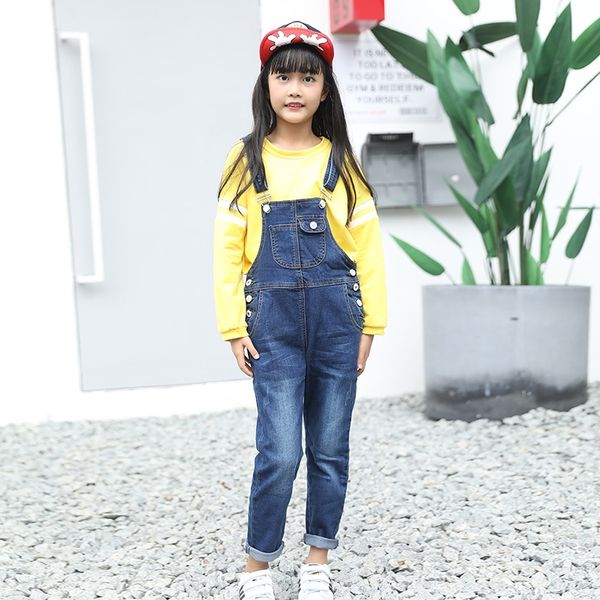 

girls belt and jeans wear jeans 2020 new wear medium and large children's cotton denim pants fashionable style children's pants, Blue