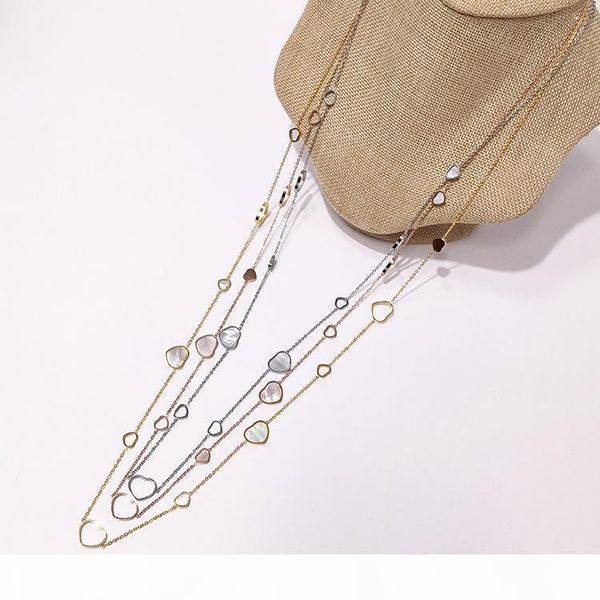 

i brand titanium steel sweater chain 18k gold rose silver long necklace suitable for fashion women 's gift come whit