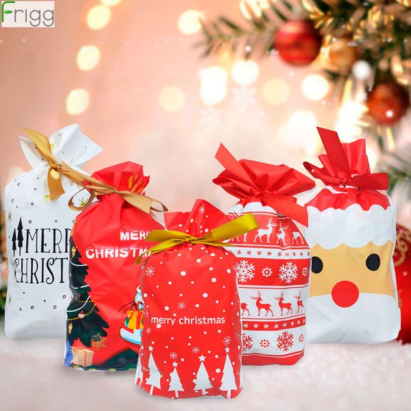 

christmas decorations 10/20pcs plastic candy bags santa claus elk xmas gifts merry for home navidad 2021 year