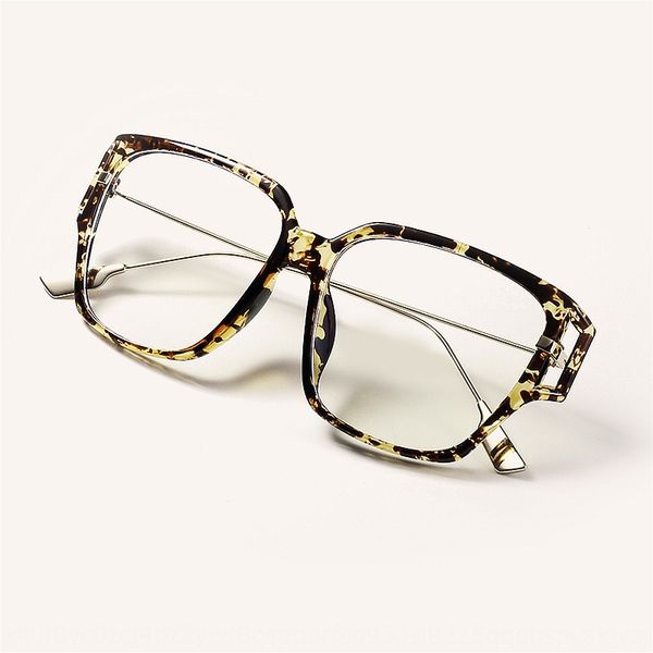 

s2173 big semi-metal plain mirror female korean style popular square glasses glasses frame male 2020 new frame, Silver