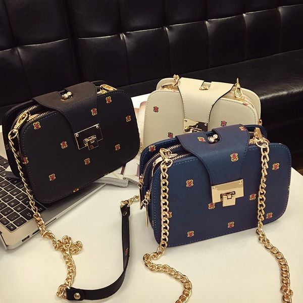 

small bag female 2020 wave korean version of the wild chic chain small square bag printing lock single shoulder messenger
