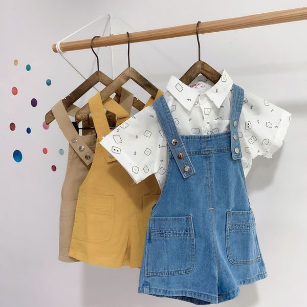 

xu xiaola summer 2020 new shorts clothing korean children's clothing boys and girls children's soft washed soft denim shorts, Blue