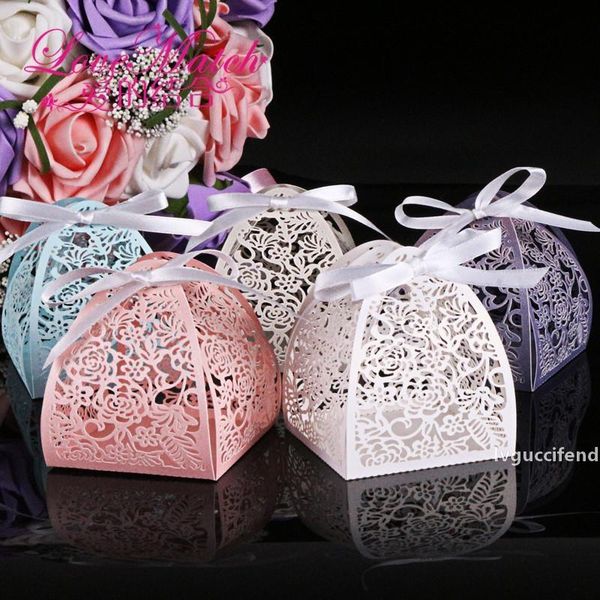 

50pcs laser cut flower wedding candy box wedding gift for guest wedding favors and gifts christmas and birthday party decoration t200229
