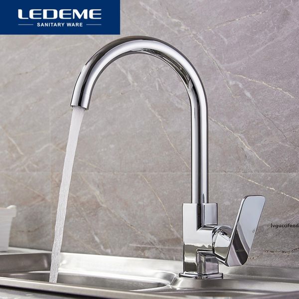 

ledeme chrome new kitchen faucet sink mixer tap swivel spout faucet classic swivel copper single hole kitchen faucets taps t200423