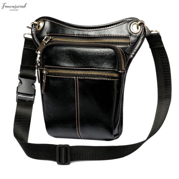 

fashion waist pack men leather bag vintage drop leg bag pack thigh belt travel male motorcycle riding waist pouches