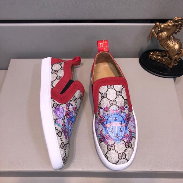 

2019 spring and summer new printing men's lazy shoes a pedal low shoes casual shoes, comfortable single shoes original box packaging: 3, Black