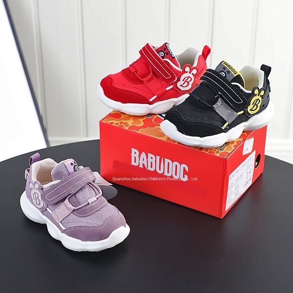 

big factory sneakers baby 2020 baby breathable cable mesh children's sports shoes children's soft sole functional shoes d592, Black