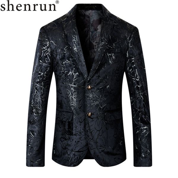 

men's suits & blazers shenrun men slim fashion western style jackets groom suit jacket casual blazer singer host stage costumes plus si, White;black